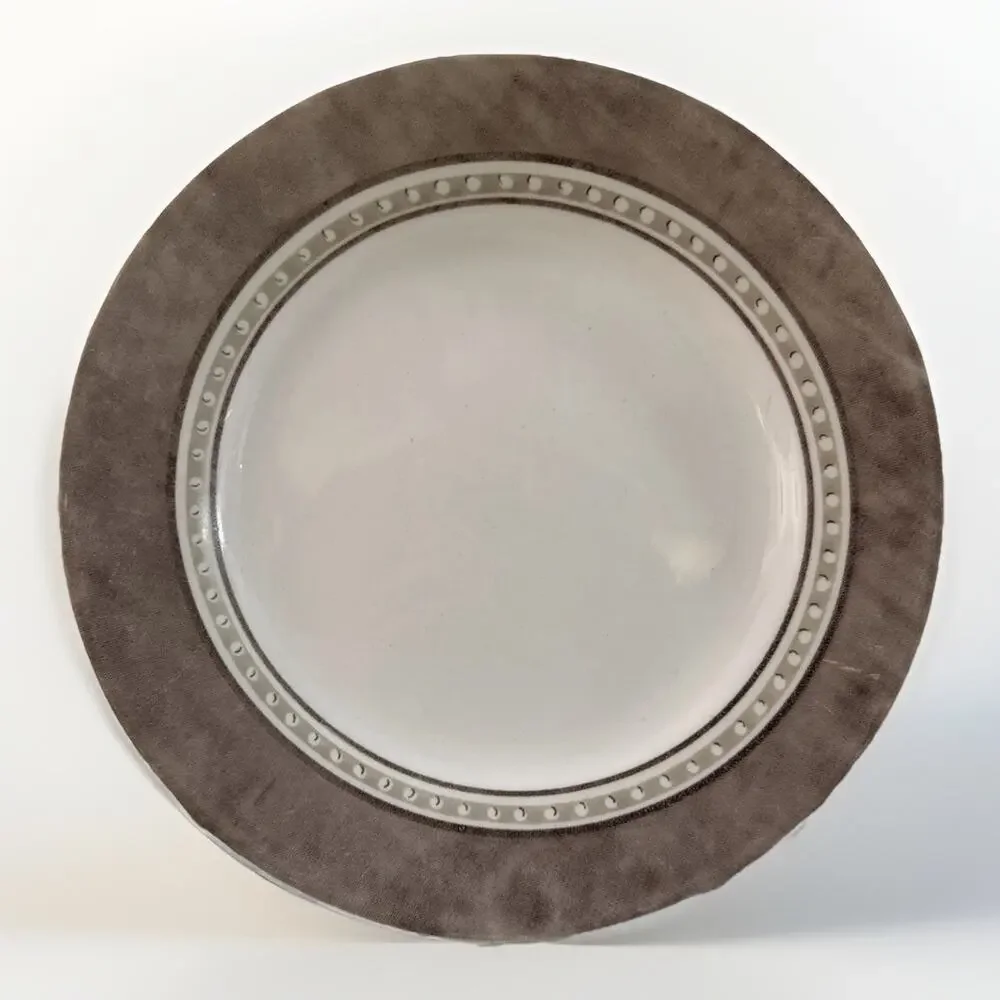 4 Corelle Pewter Luncheon Salad Plates 8.5